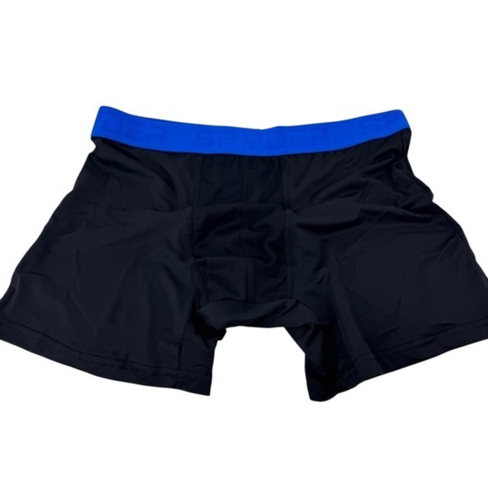 Spyder‎ Mens Performance Boxer Briefs Black Blue Logo Waistband Medium RN63619